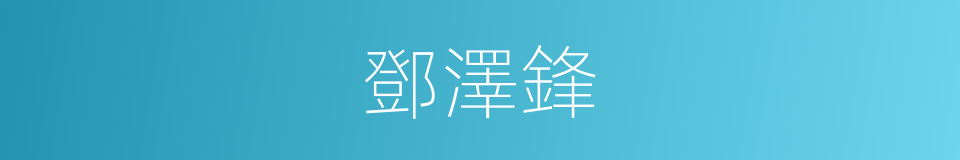 鄧澤鋒的同義詞