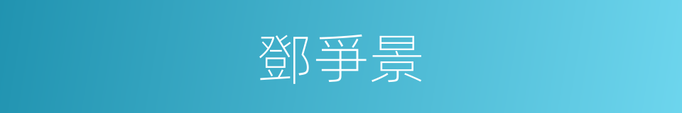 鄧爭景的同義詞