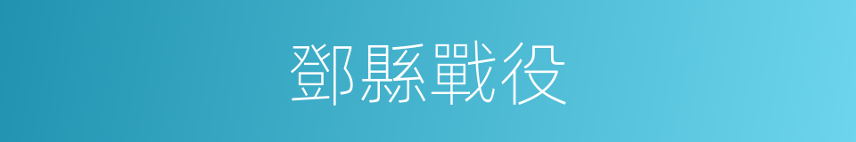 鄧縣戰役的同義詞