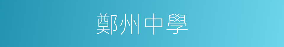 鄭州中學的同義詞