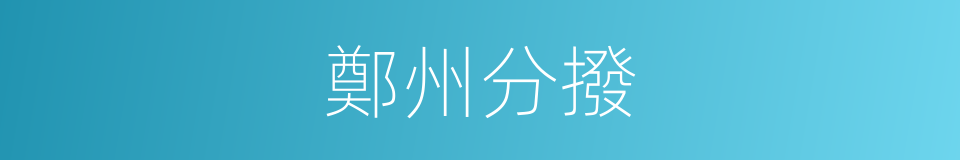 鄭州分撥的同義詞