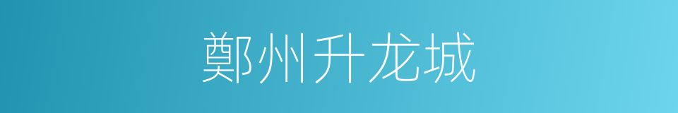 鄭州升龙城的同義詞