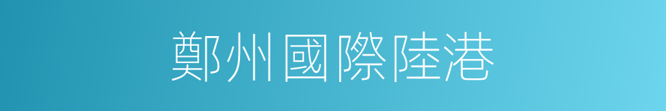 鄭州國際陸港的同義詞