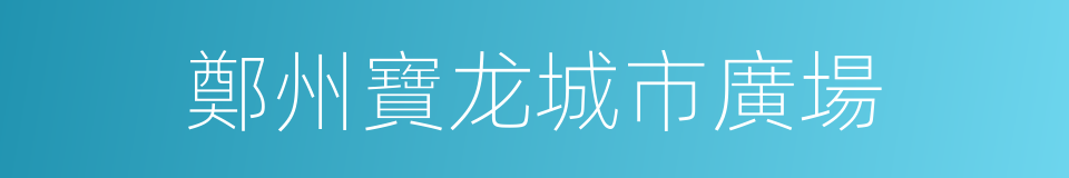 鄭州寶龙城市廣場的同義詞