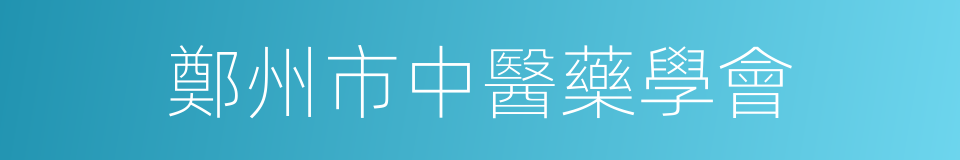 鄭州市中醫藥學會的同義詞