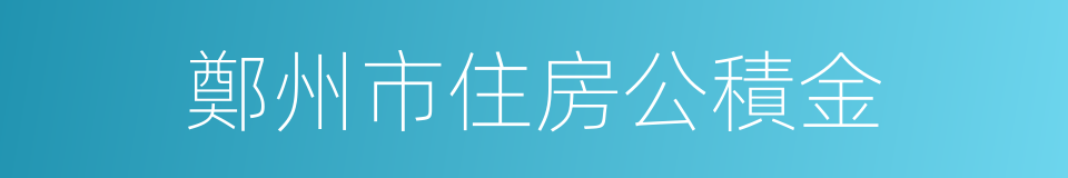 鄭州市住房公積金的同義詞