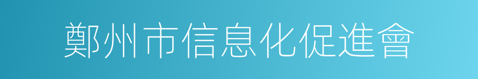 鄭州市信息化促進會的同義詞