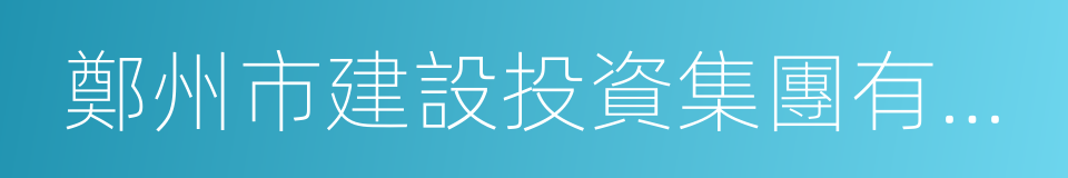 鄭州市建設投資集團有限公司的同義詞