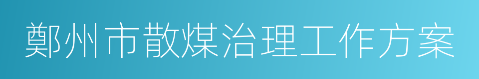 鄭州市散煤治理工作方案的同義詞