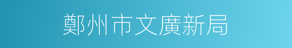 鄭州市文廣新局的同義詞