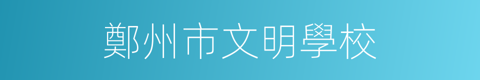 鄭州市文明學校的同義詞