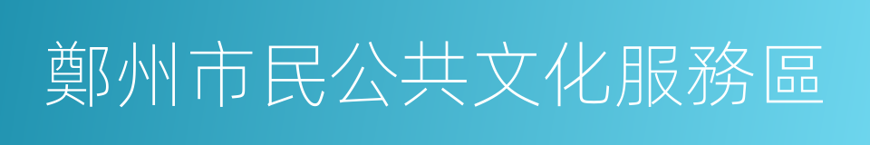 鄭州市民公共文化服務區的同義詞