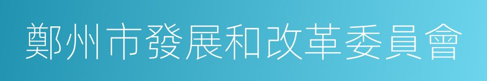 鄭州市發展和改革委員會的同義詞