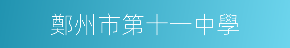 鄭州市第十一中學的同義詞