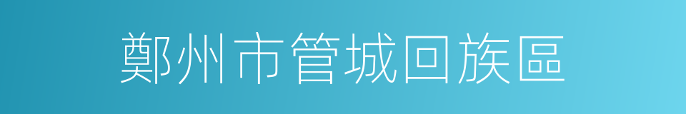 鄭州市管城回族區的同義詞