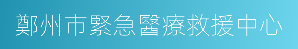 鄭州市緊急醫療救援中心的同義詞