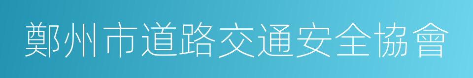 鄭州市道路交通安全協會的意思