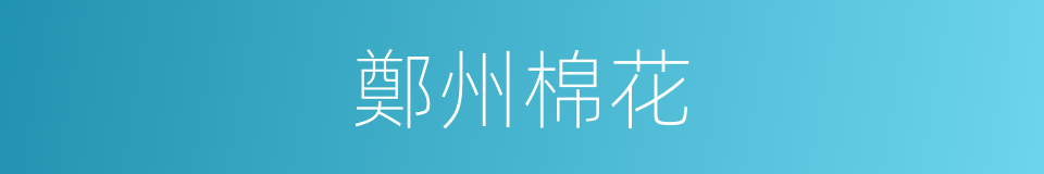 鄭州棉花的同義詞