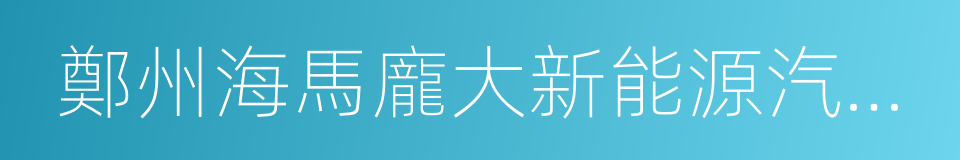 鄭州海馬龐大新能源汽車租賃有限公司的同義詞