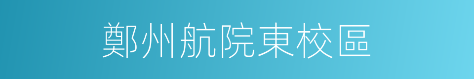 鄭州航院東校區的同義詞