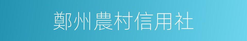 鄭州農村信用社的同義詞