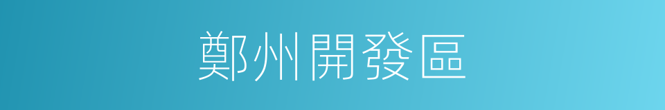 鄭州開發區的同義詞