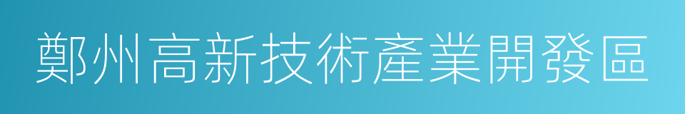 鄭州高新技術產業開發區的同義詞