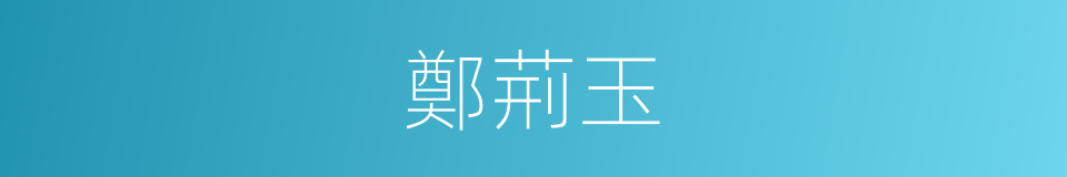 鄭荊玉的同義詞