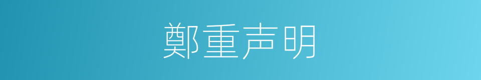 鄭重声明的同義詞