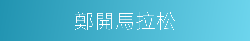 鄭開馬拉松的同義詞