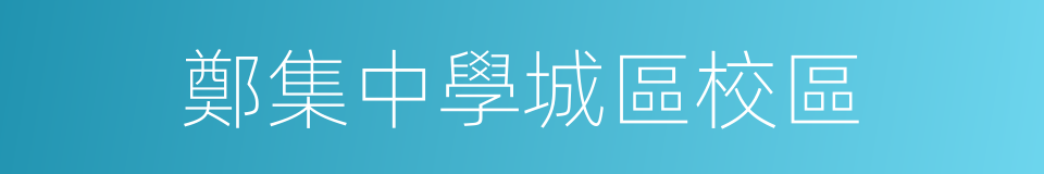 鄭集中學城區校區的同義詞