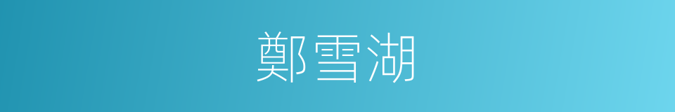 鄭雪湖的同義詞