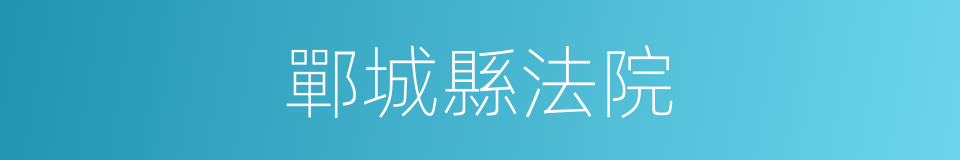 鄲城縣法院的同義詞