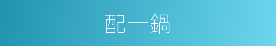 配一鍋的同義詞