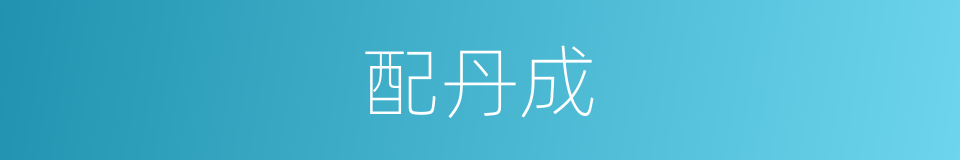 配丹成的同义词