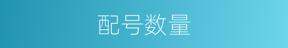 配号数量的同义词