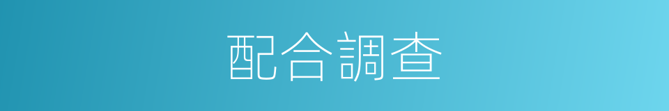 配合調查的同義詞