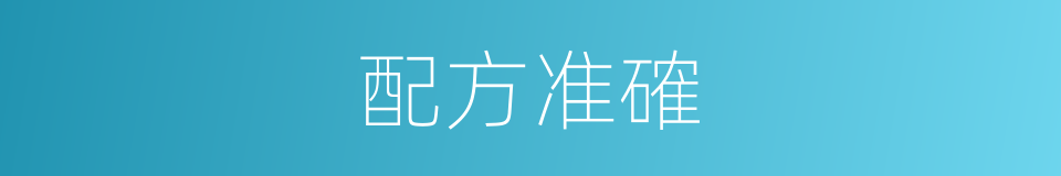 配方准確的同義詞