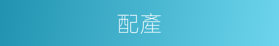 配產的同義詞