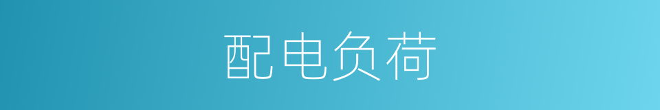 配电负荷的同义词