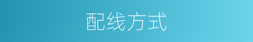 配线方式的同义词