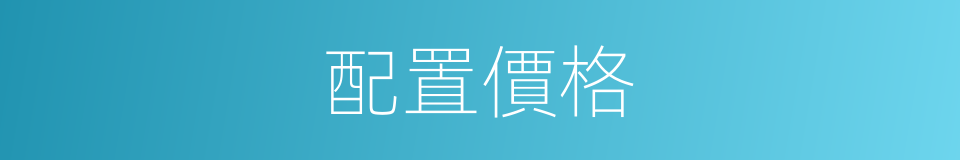 配置價格的同義詞