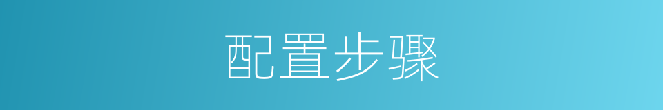 配置步骤的同义词