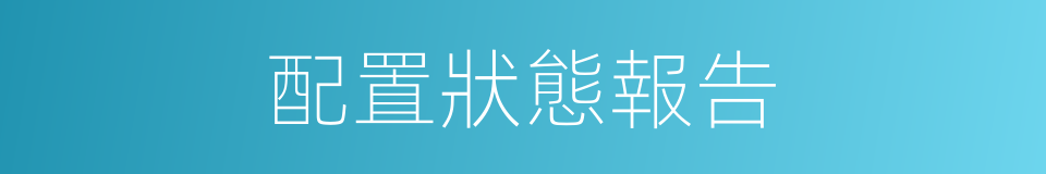 配置狀態報告的同義詞