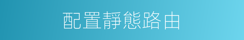 配置靜態路由的同義詞