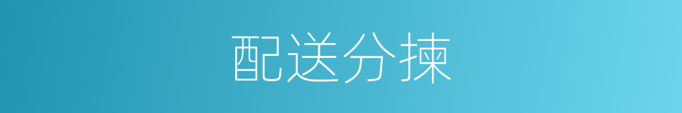 配送分揀的同義詞