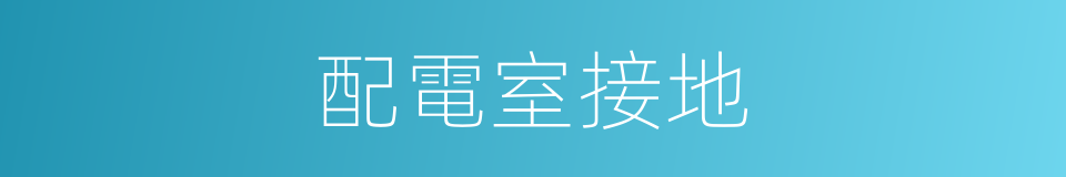 配電室接地的同義詞