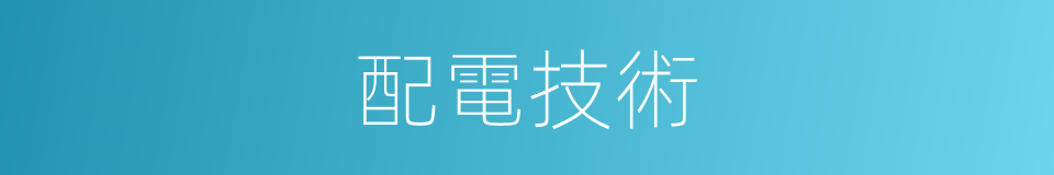 配電技術的同義詞