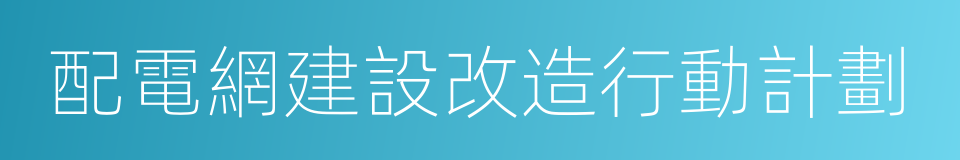 配電網建設改造行動計劃的同義詞