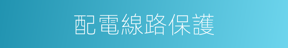 配電線路保護的同義詞